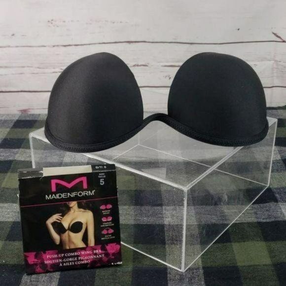 NEW Maidenform Push Up Combo Wing Black Bra sz 5 - Picture 3 of 8